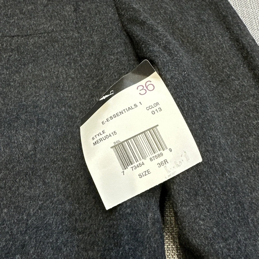 Claiborne Mens Blazer 36R Grey Wool Cashmere Blend Sport Coat Jacket Italy NEW‎